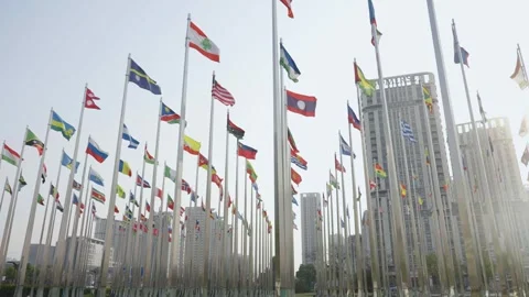 World national flags 스톡 동영상 240163707