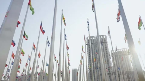 World national flags 스톡 동영상 240164045