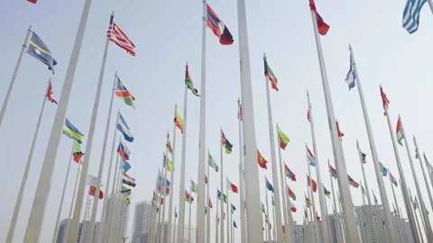World national flags 스톡 동영상 240164197