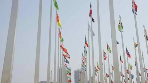 World national flags 스톡 동영상 240164242