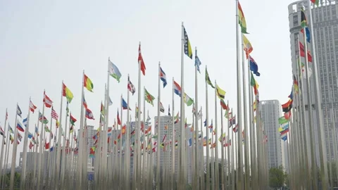 World national flags 스톡 동영상 240164650