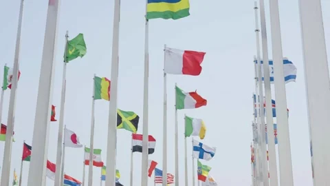 World national flags Video stock 240167804