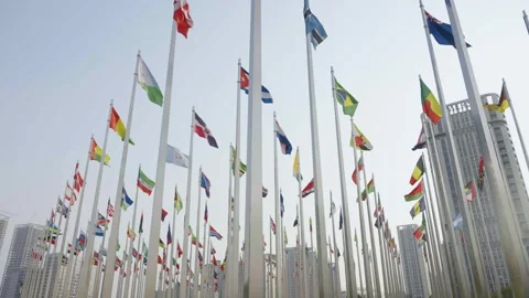 World national flags Video stock 240178153
