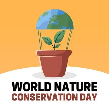 World Nature Conservation Day for better nature conservation Stock Illustration