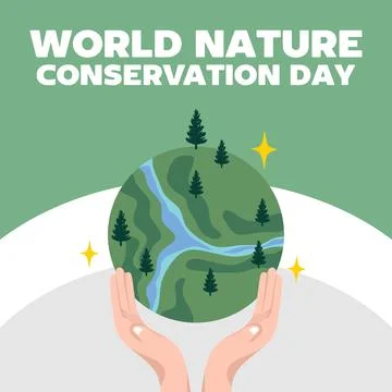 World Nature Conservation Day for better nature conservation Stock Illustration
