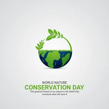 World Nature Conservation Day creative ads design. July 28, vector, illustration Stock Illustration