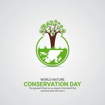 World Nature Conservation Day creative ads design. July 28, vector, illustration Stock Illustration
