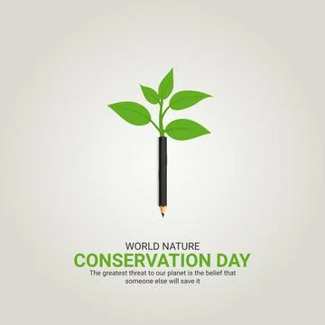 World Nature Conservation Day creative ads design. July 28, vector, illustration Stock Illustration