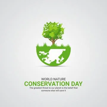 World Nature Conservation Day creative ads design. July 28, vector, illustration Ilustración de archivo