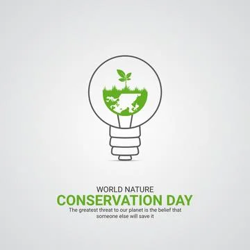 World Nature Conservation Day creative ads design. July 28, vector, illustration Stock Illustration