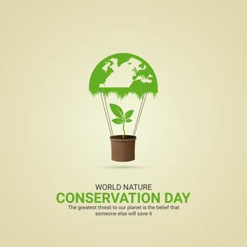 World Nature Conservation Day creative ads design. July 28, vector, illustration Stock Illustration