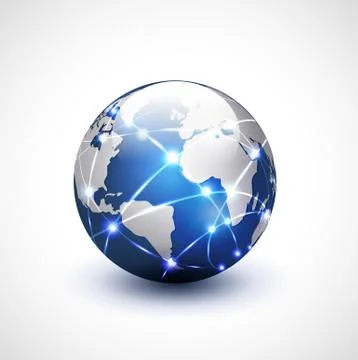 World network communication and technology, vector illustration Stock Illustration