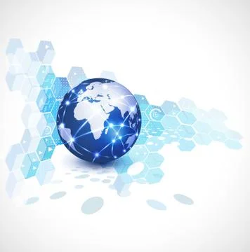 World network communication and technology, vector illustration Stock Illustration