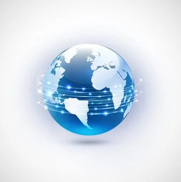 World network communication and technology concept, vector illustration Stock Illustration