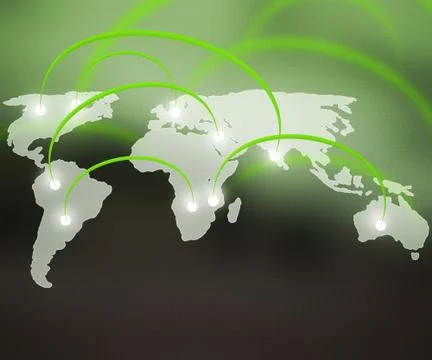 World network green background 스톡 일러스트