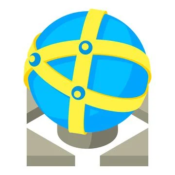 World network icon isometric vector. Globe icon around which the line 스톡 일러스트