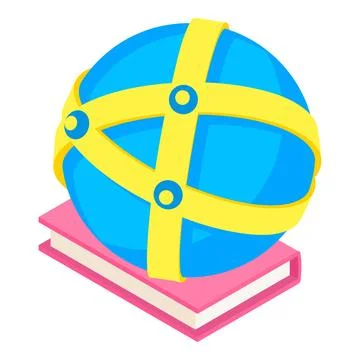 World network icon isometric vector. Globe icon on closed book with hard cover Illustrazione stock