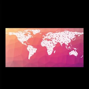 World network map. Equirectangular (plate carree) projection. Wired globe i.. 库存插图