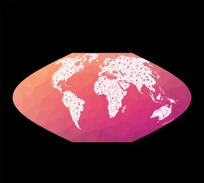 World network map. McBryde-Thomas flat-polar sinusoidal equal-area projecti.. Stock Illustration