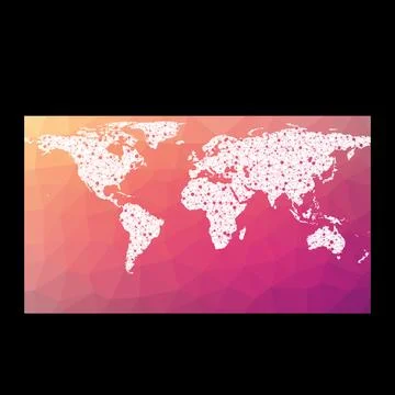World network map. Patterson cylindrical projection. Wired globe in Patters.. Illustrazione stock