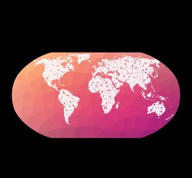 World network map. Robinson projection. Wired globe in Robinson projection .. Illustrazione stock
