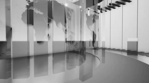 World news background 3D rendering glass background is perfect for any type Stock Footage 282198989