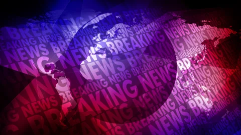 World news breaking news text, news background, world globe idea for report Stock Footage 269244633