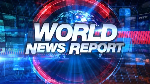 World News Report - Broadcast Animation Graphic Title Stock Footage 96807405