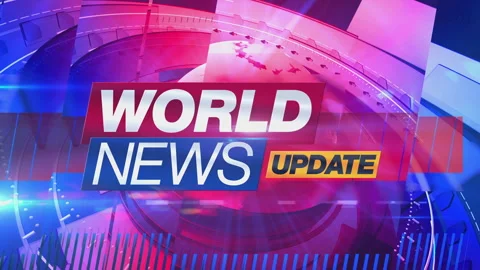 World News Reveal Loop Animated Graphics - N. America Stock Footage 332269374