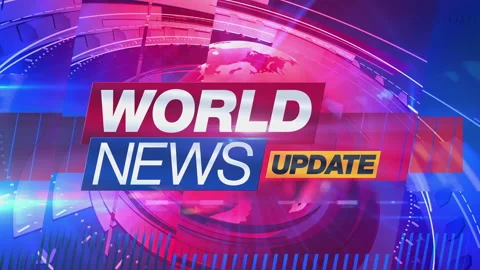 World News Update - Reveal Loop Animated Graphics - Asia Stock Footage 332269445
