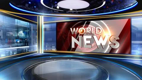 World news Virtual studio Illustrazione stock