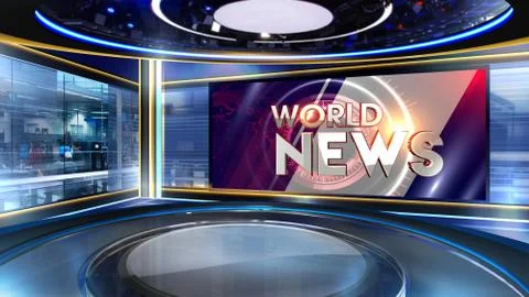 World news Virtual studio Illustrazione stock