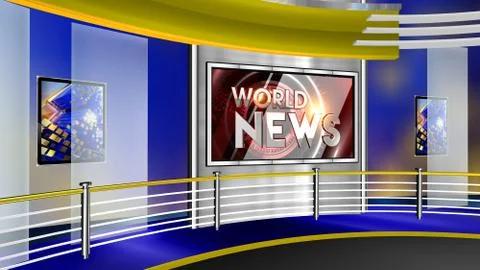 World news Virtual studio Illustrazione stock