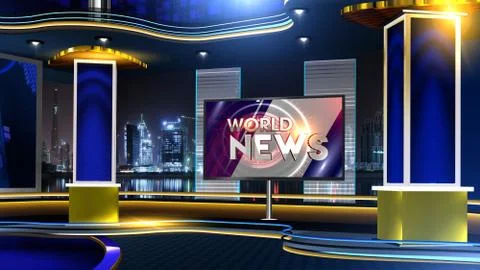 World news Virtual studio Illustrazione stock