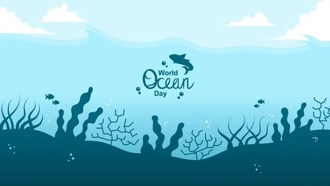 World ocean day background Stock Illustration