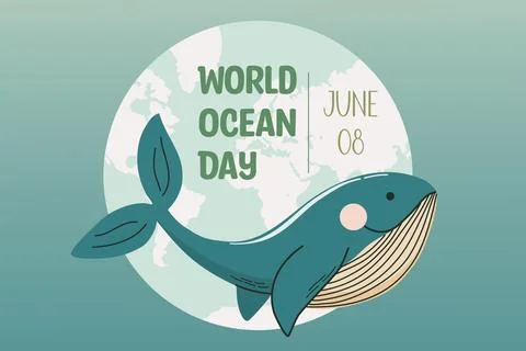 World Ocean Day banner Stock Illustration