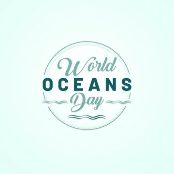 World Ocean Day. June 8. World Oceans Day hand lettering text Stock Illustration