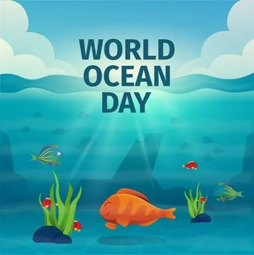 World Ocean Day vector illustration Illustrazione stock