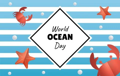 World ocean day vector paper cut banner Stock Illustration