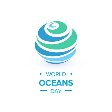 World Oceans Day design template. Ocean health protect graphic symbol. Nature Stock Illustration