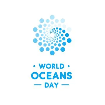 World Oceans Day design template. Ocean health protect graphic symbol. Nature Stock Illustration