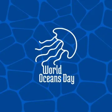 World Oceans Day Illustrazione stock