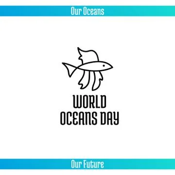 World Oceans Day Illustrazione stock