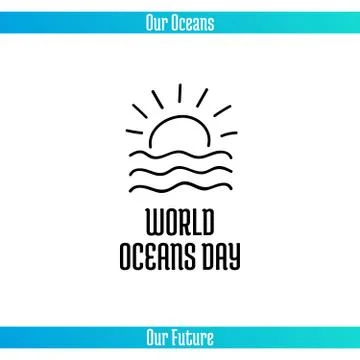 World Oceans Day Illustrazione stock