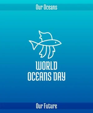 World Oceans Day Stock Illustration