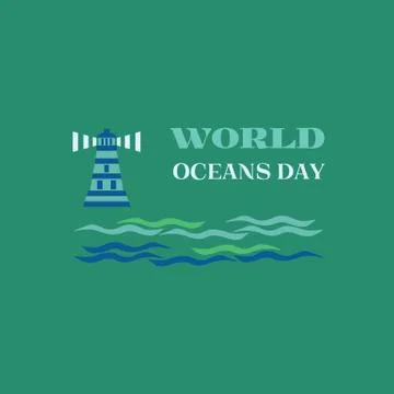 World oceans day Stock Illustration