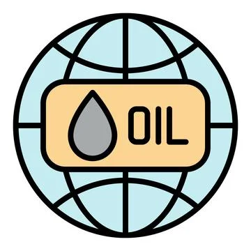 World with Oil vector colored icon or design element Stock Illustration