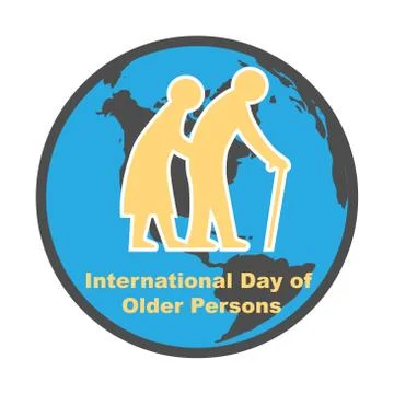 World Older day with globe icon - vector illustration Stock Illustration