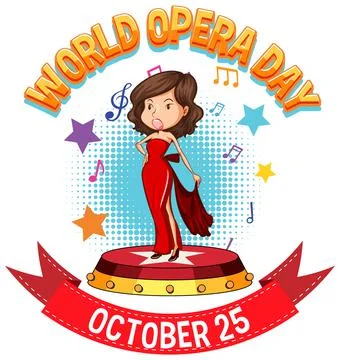 World Opera Day Poster Design Stock Illustration