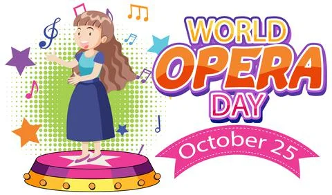 World Opera Day Poster Design Stock Illustration